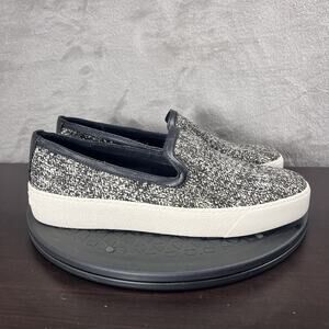 Sam Edelman Womens Size 8M Black/White Fabric Slip On Casual Shoes